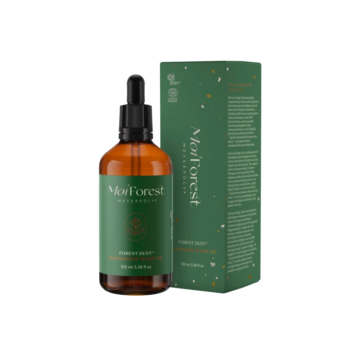 Moi Forest Microbiome Magic Oil – monitoimiöljy kasvoille, vartalolle ja hiuksille 100 ml